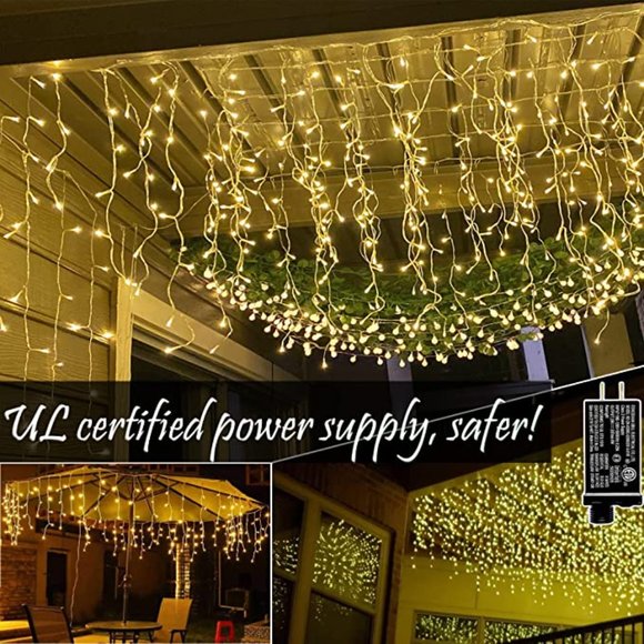 NEW 32.8 ft 400 LED Icicle Lights Outdoor Decorations - Picture 7 of 12